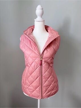 Quilted Pink Sleeveless Puffer Vest